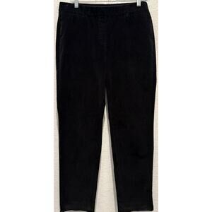 J. JILL BLACK VELOUR PULL-ON PANTS STRETCH WAIST SIZE 10